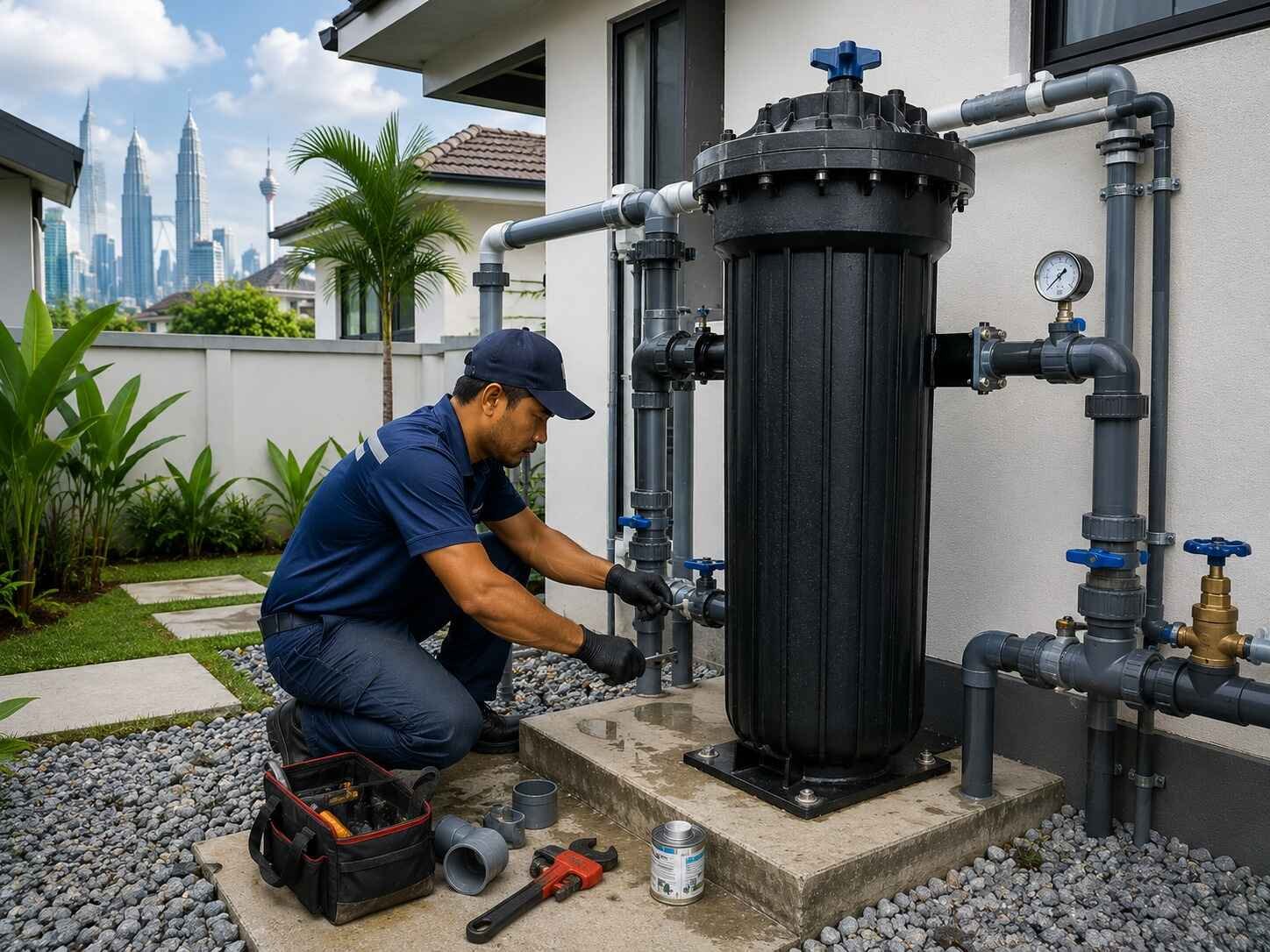 Outdoor Master Water Filter Installation in KL